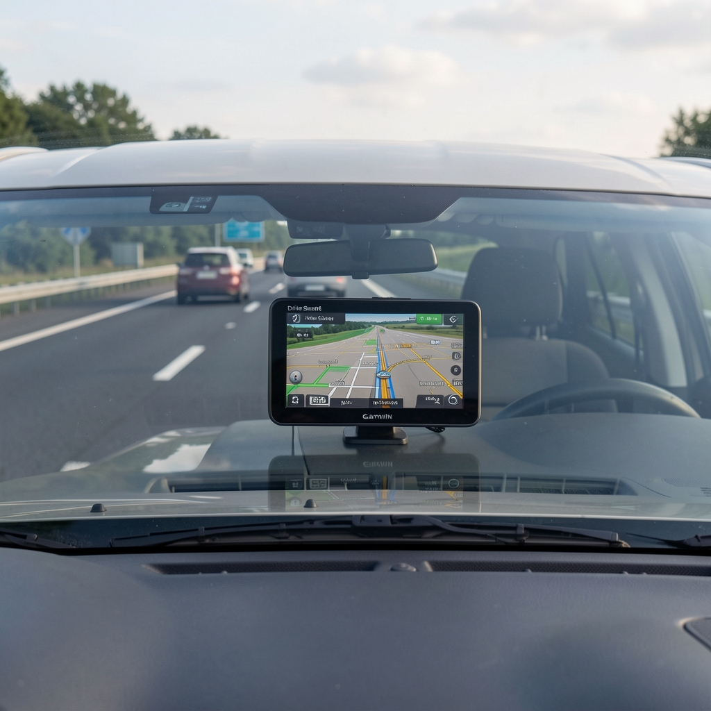 Garmin DriveSmart 86 GPS navigacija sa 8-inčnim ekranom montirana na vetrobranskom staklu automobila na auto-putu