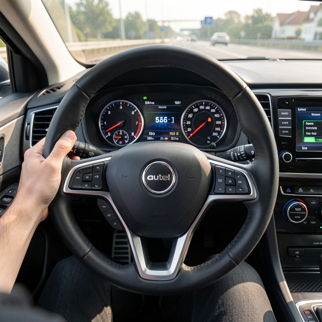 Autel ML629 prikazuje live podatke temperature motora i napona baterije tokom vožnje