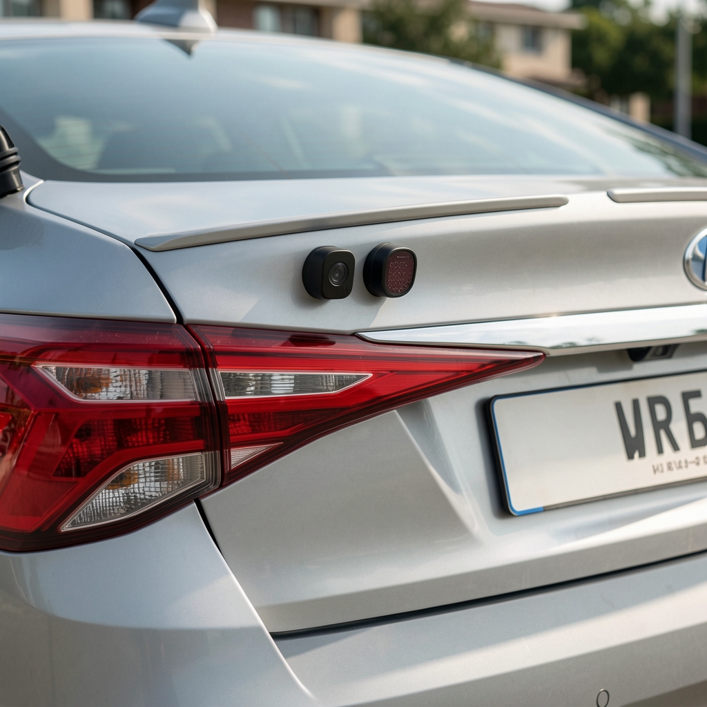 Valeo Beeper Park Touch 4 senzora za parking crne boje montiran u zadnji branik automobila sa zvučnim signalovanjem